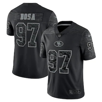 mens nike nick bosa black san francisco 49ers rflctv limite